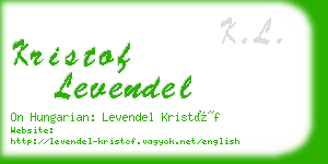 kristof levendel business card